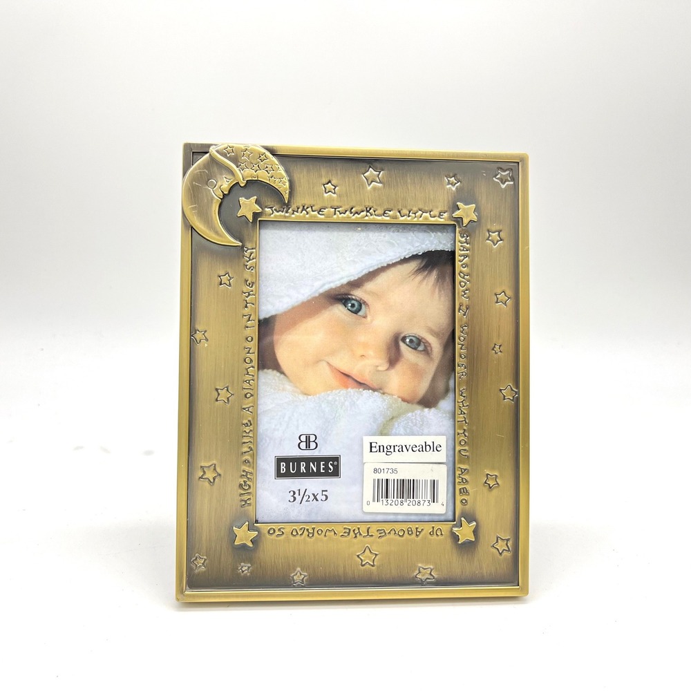 Vintage Burnes of Boston Celestial Little Star Moon Stars Picture Frame 3.5x5
